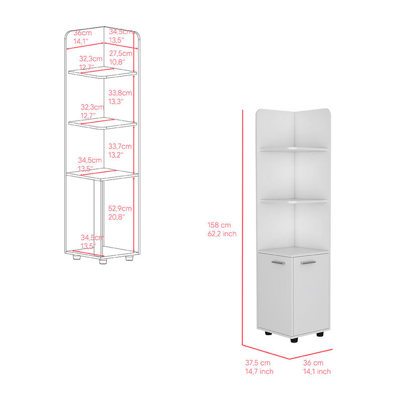 Cabinet Kairatu Freestanding, Bathroom, White