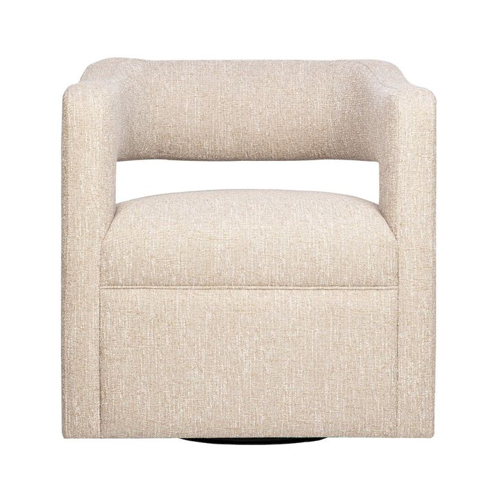 Jofran Lexy Modern Sculpted Curved Upholstered Swivel Accent Chair