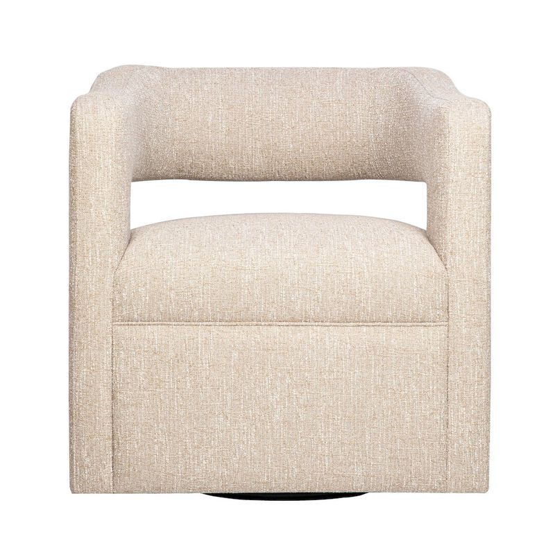Jofran Lexy Modern Sculpted Curved Upholstered Swivel Accent Chair