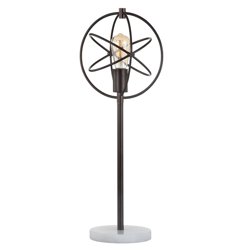 Atomic Edison Bulb Metal/Marble Modern LED Table Lamp