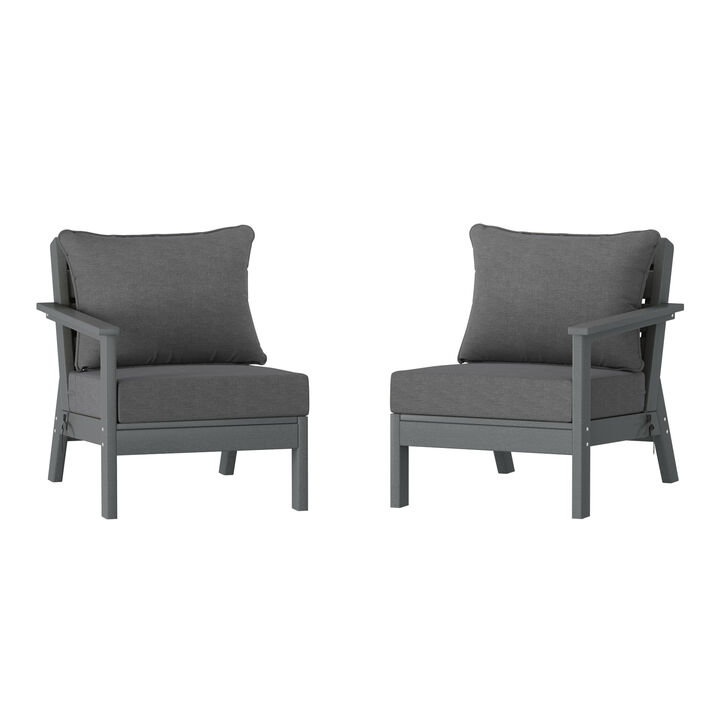 WestinTrends Outdoor Patio HDPE Loveseat Sofa with Patio Cushions