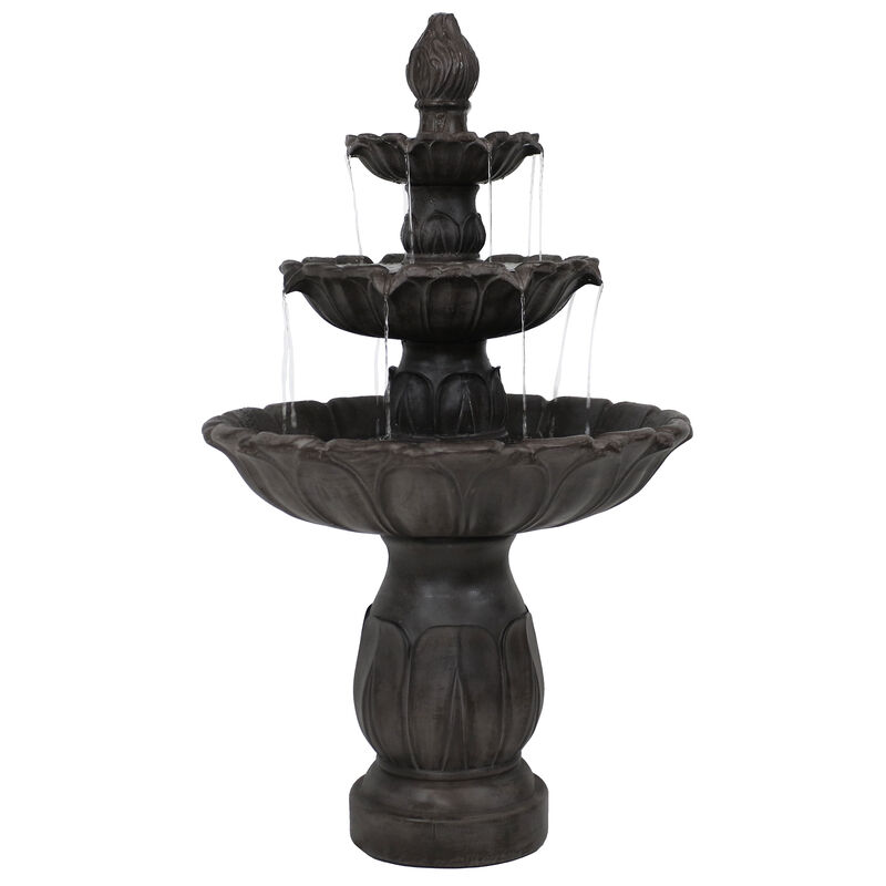 Sunnydaze Classic Tulip Polystone Outdoor 3-Tier Fountain