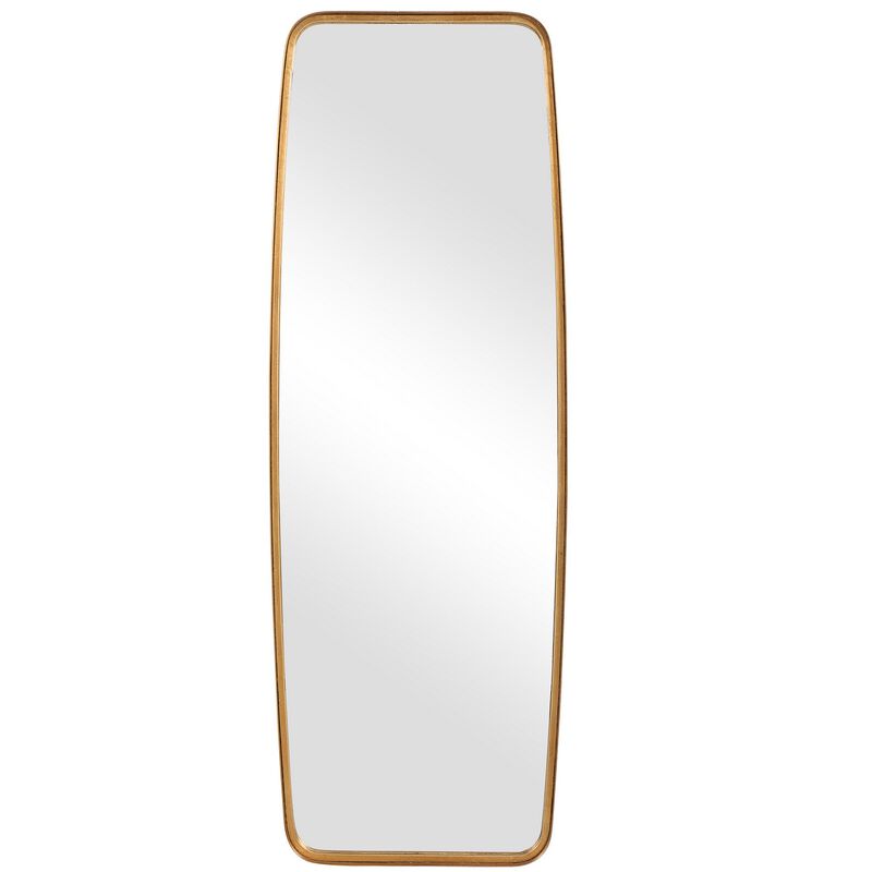 60 Inch Full Length Metal Frame Contemporary Mirror, Gold - Benzara