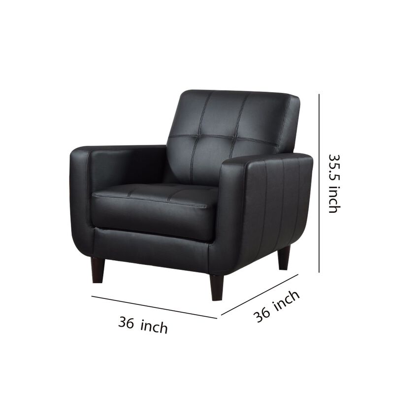 High toned Accent Chair, Black-Benzara