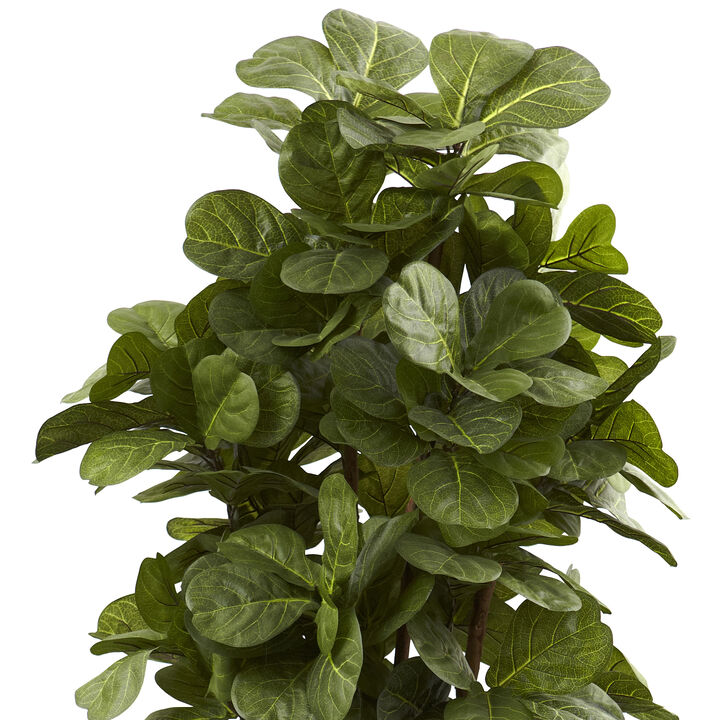 Nearly Natural Artificial Fiddle Leaf Fig Tree in Black Pot