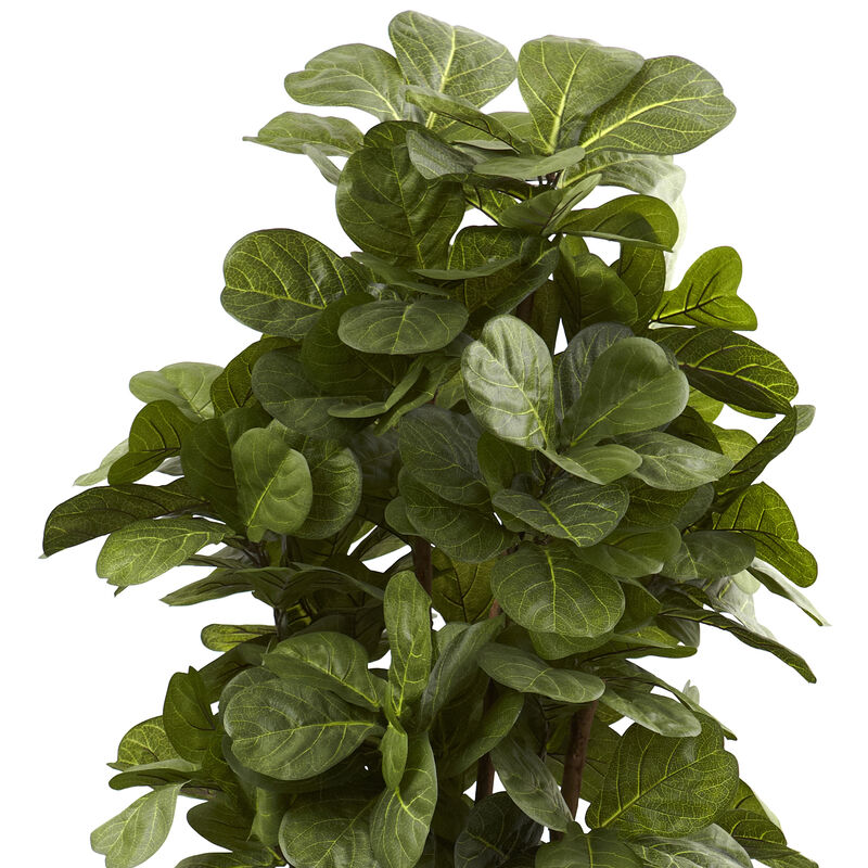 Nearly Natural Artificial Fiddle Leaf Fig Tree in Black Pot