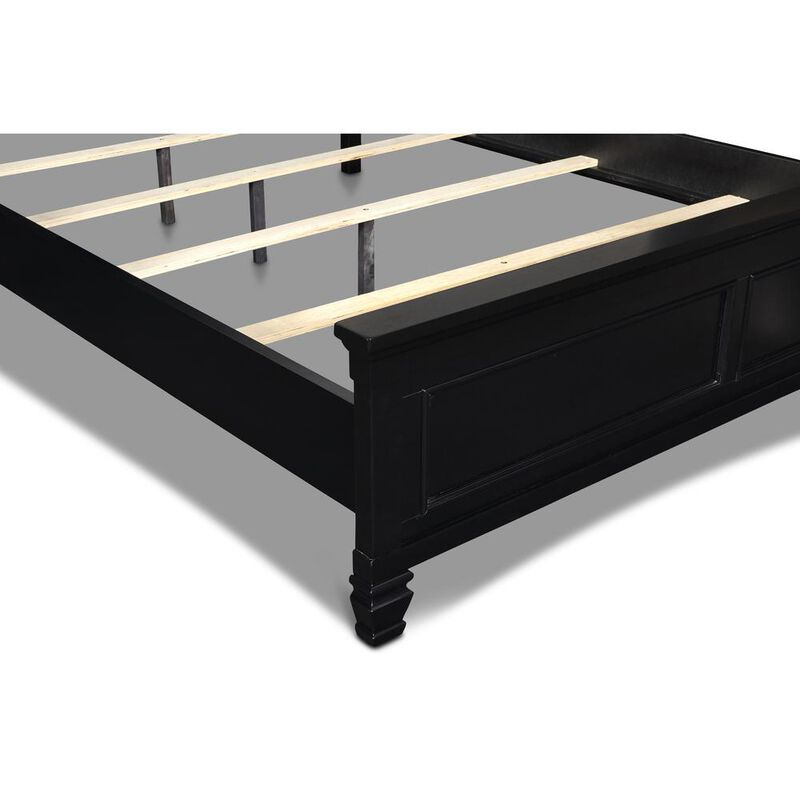 New Classic Furniture Furniture Tamarack Contemporary Solid Wood 5/0 Q Panel Bed in Black