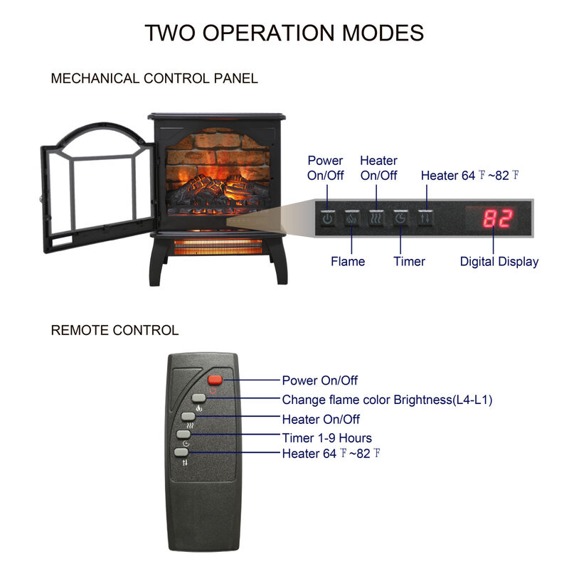Streamdale 18 Inch 3D Infrared Electric Stove With Remote Control