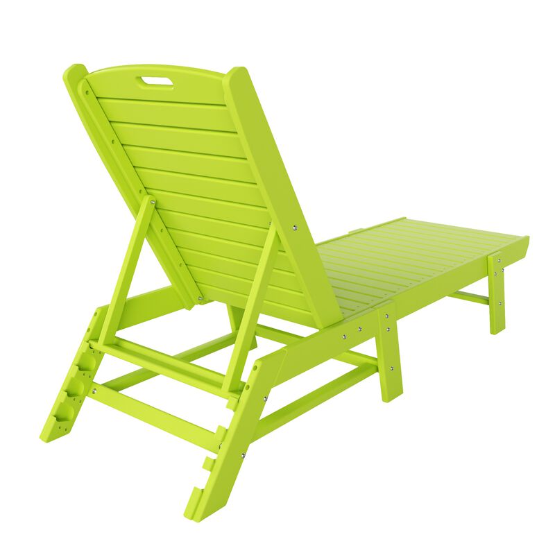 Reclining Outdoor Patio Adjustable Chaise Lounge Chair