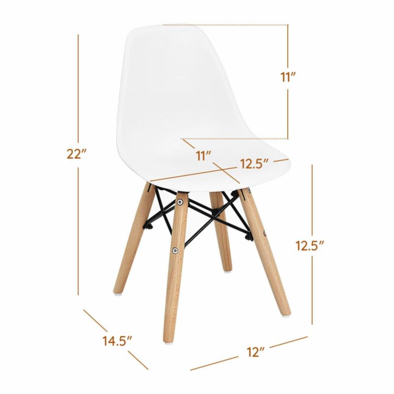 Hivvago 4 PCS Children Chair Set Medieval Style Dining Chairs with Wood Legs