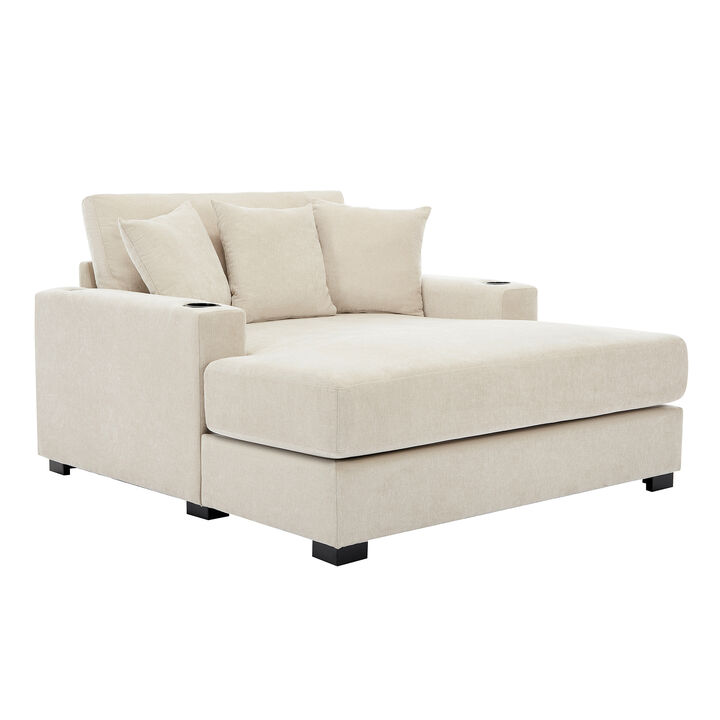 Merax Modern Chenille Chaise Lounge Sofa Couch