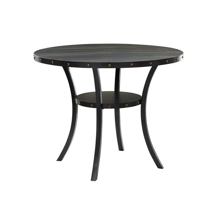 New Classic Furniture Furniture Crispin Melamine Round Counter Table & 4 Stools in Blue