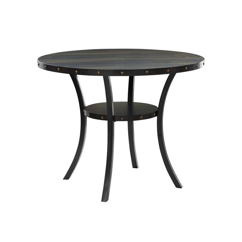 New Classic Furniture Furniture Crispin Melamine Round Counter Table & 4 Stools in Blue