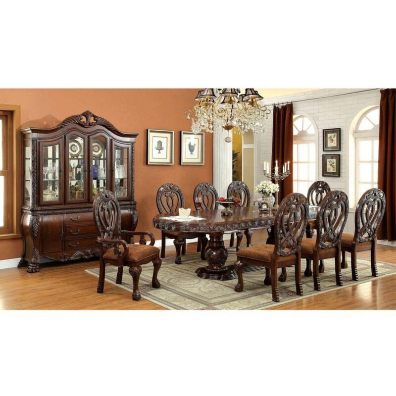 Cherry Wood Dining Chairs Set, 2 Side Chairs