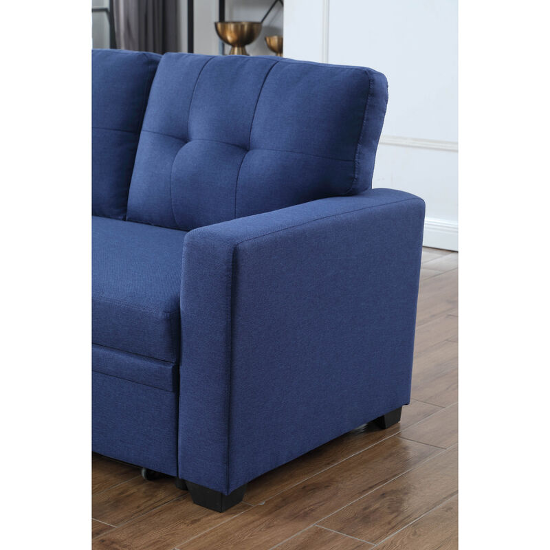 Upholstered Pull Out Sectional Sofa With Chaise