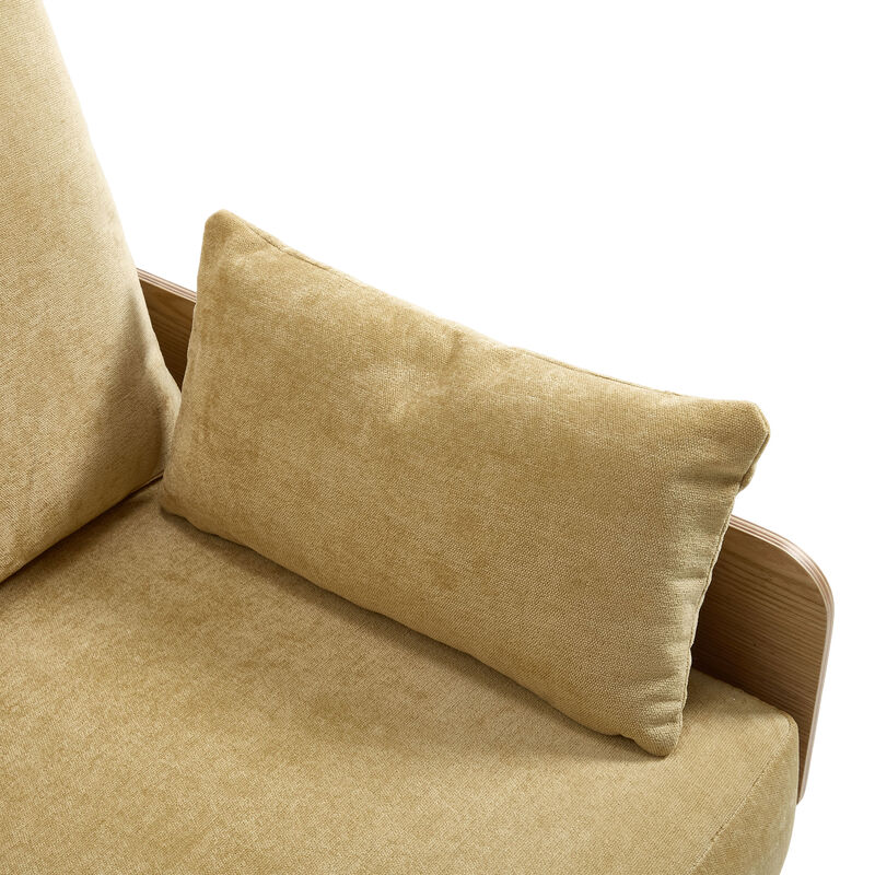 Merax Foldable Chenille Sofa Chair Convertible Futon Sleeper