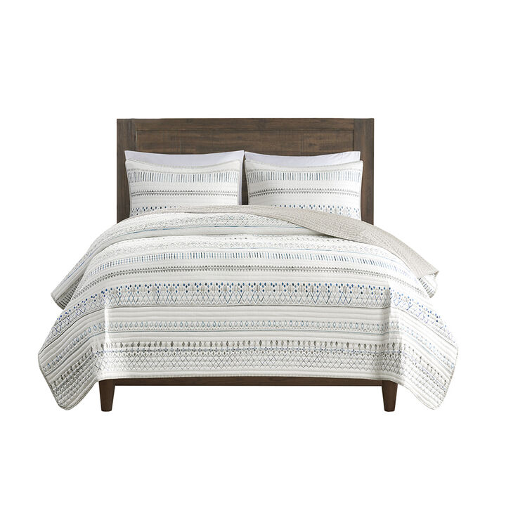 Gracie Mills Penny Southwest-Inspired 3 Piece Printed Seersucker Quilt Set
