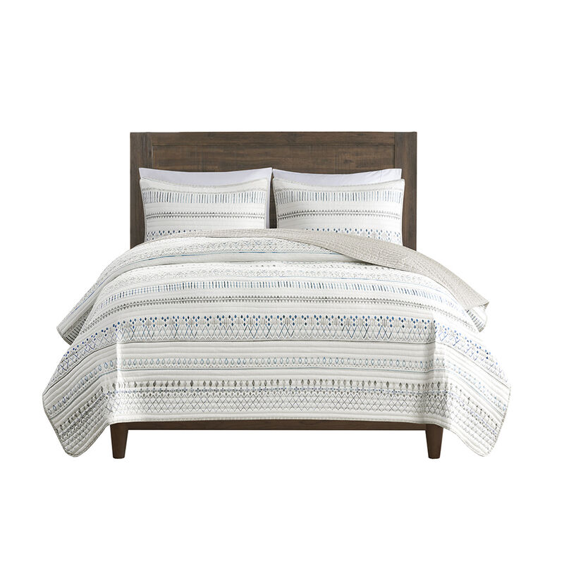 Gracie Mills Penny Southwest-Inspired 3 Piece Printed Seersucker Quilt Set