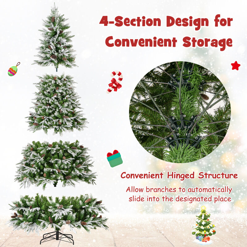Pre-Lit Artificial Christmas Tree with Tips and LED Lights