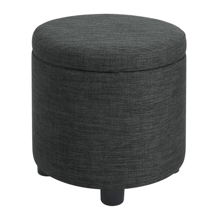 Convience Concept, Inc. Designs 4 Comfort Round Accent Storage Ottoman with Reversible Tray Lid