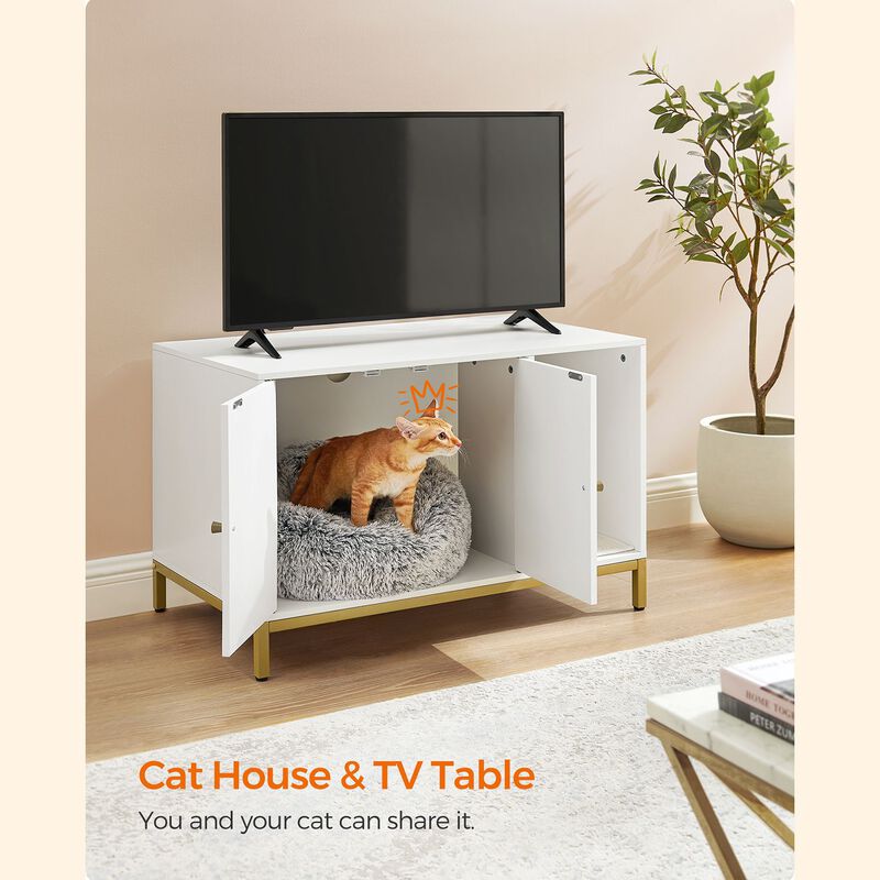 Hidden Cat Litter Box Furniture with Concealed Storage and Stylish Design