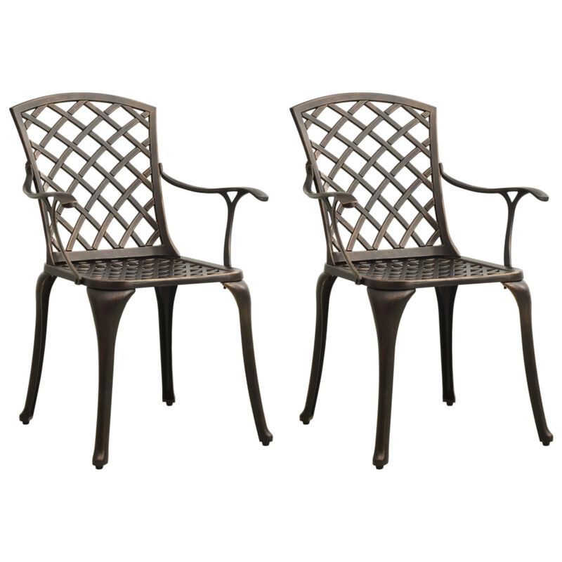 vidaXL 3 Piece Bistro Set Cast Aluminum Bronze