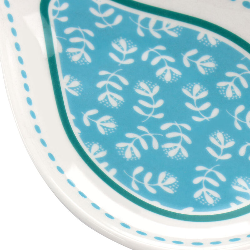 Gibson Home Village Vines Fine Ceramic Spoon Rest in Blue