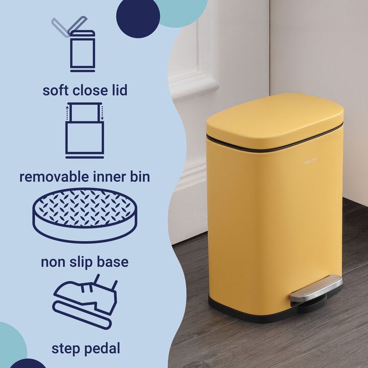Connor Rectangular Trash Can with Soft-Close Lid and FREE Mini Trash Can