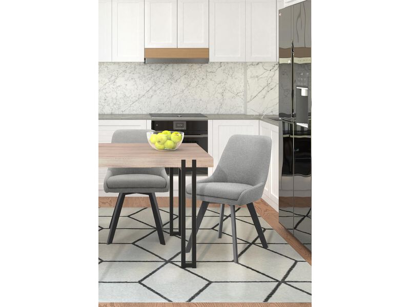 Ren Home Thora Armless Dining Chairs with Upholstered Cushion and Oak Legs Set of 2