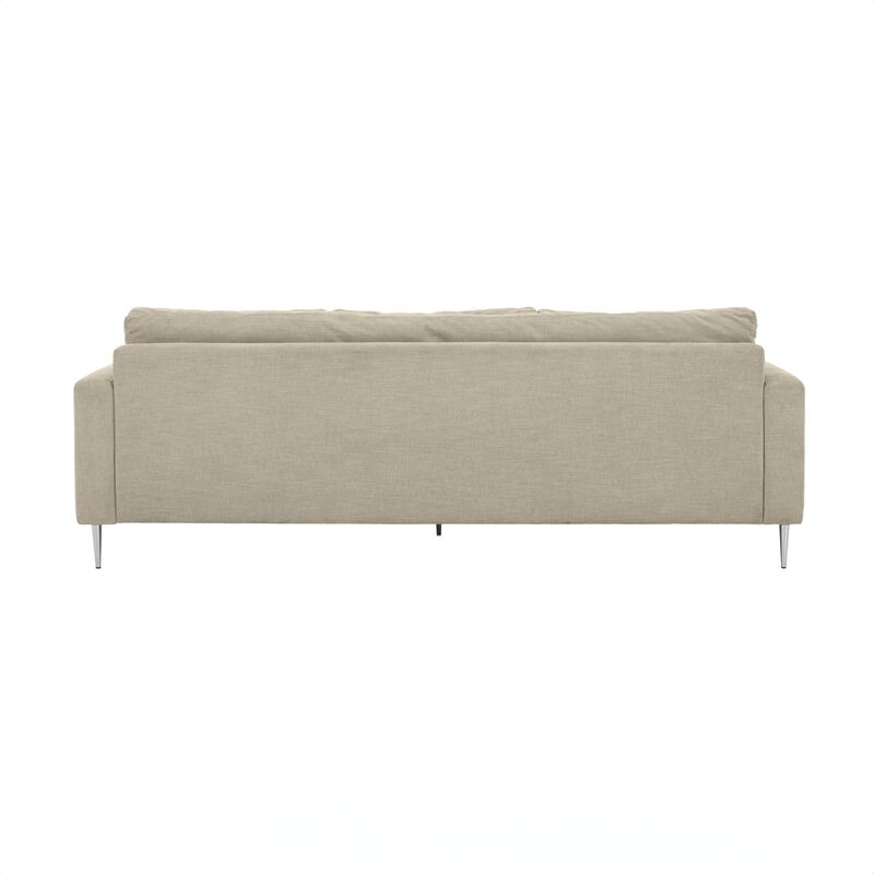 Vari Beige Textured Velvet Lounge Sofa