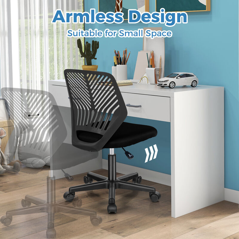 Height-adjustable Ergonomic Kids Desk Chair with Universal Casters