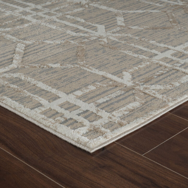 Nomad Abstract Modern Beige Brown Indoor Area Rug