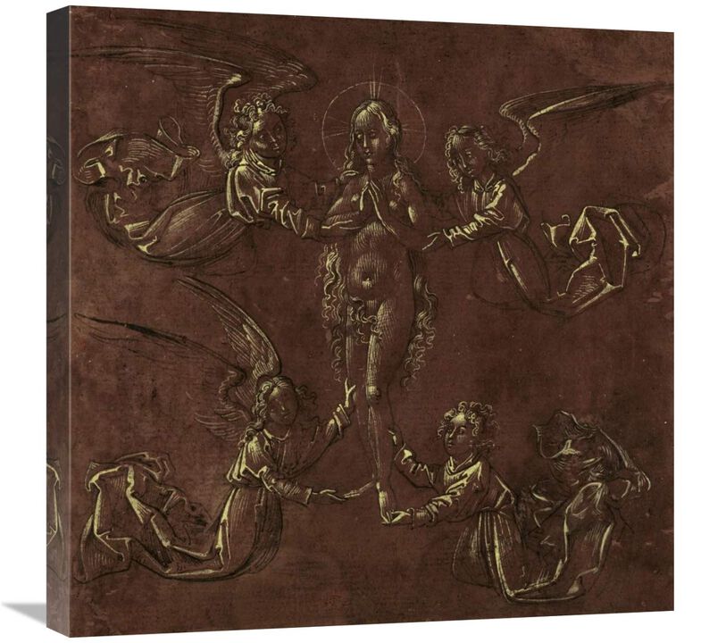 Mary Magdalen Transported by Four Angels-Canvas Art-24x24