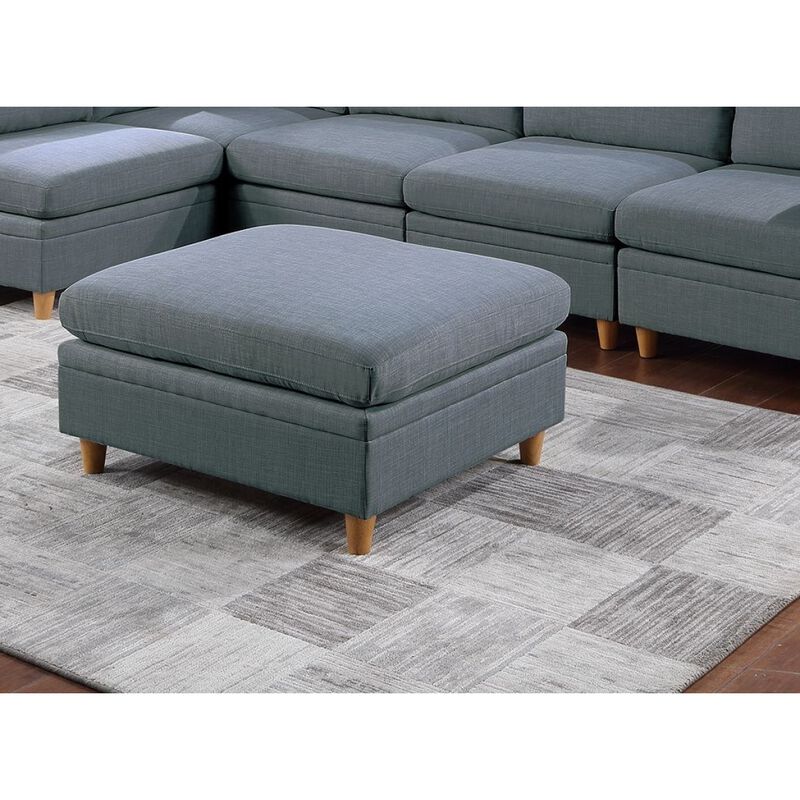 Living Room Furniture Ottoman Steel Dorris Fabric 1 Piece Cushion Ottomans Wooden Legs