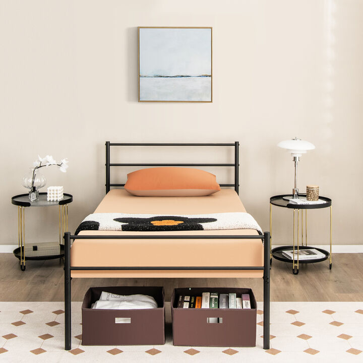 Twin Size Metal Bed Frame Platform with Headboard