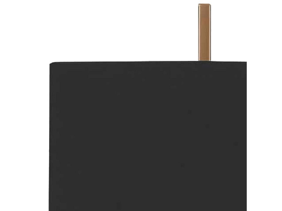 U Shaped Metal Body Table Lamp with Marble Base, Gold and Black-Benzara