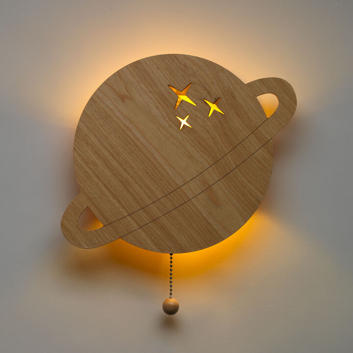 Lambs & Ivy Sky Rocket LED Light Up Saturn/Planet Wall Decor/Wall Hanging