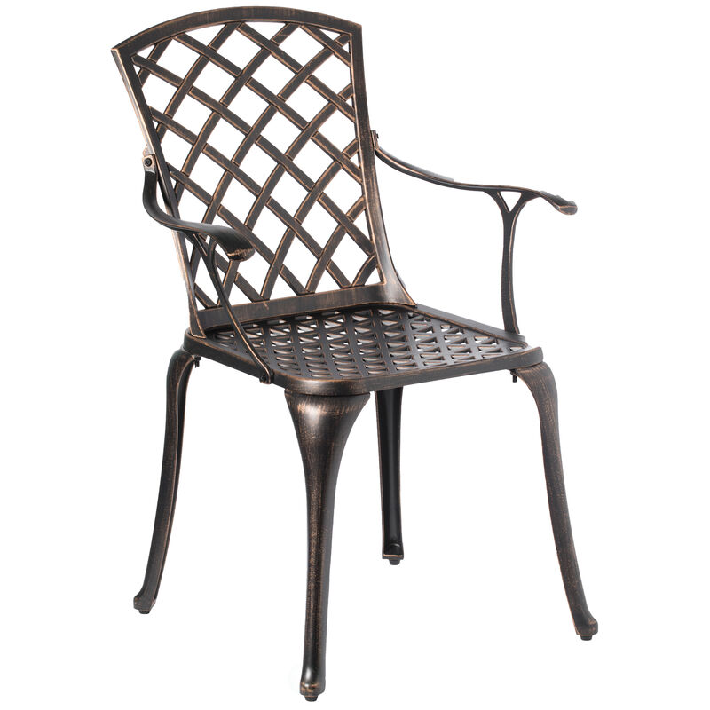 Outdoor and Indoor Bronze Dinning Set 4 Chairs with 1 Table Bistro Patio Cast Aluminum.