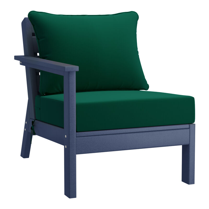 WestinTrends Outdoor Patio HDPE Sectional Sofa with Patio Cushions