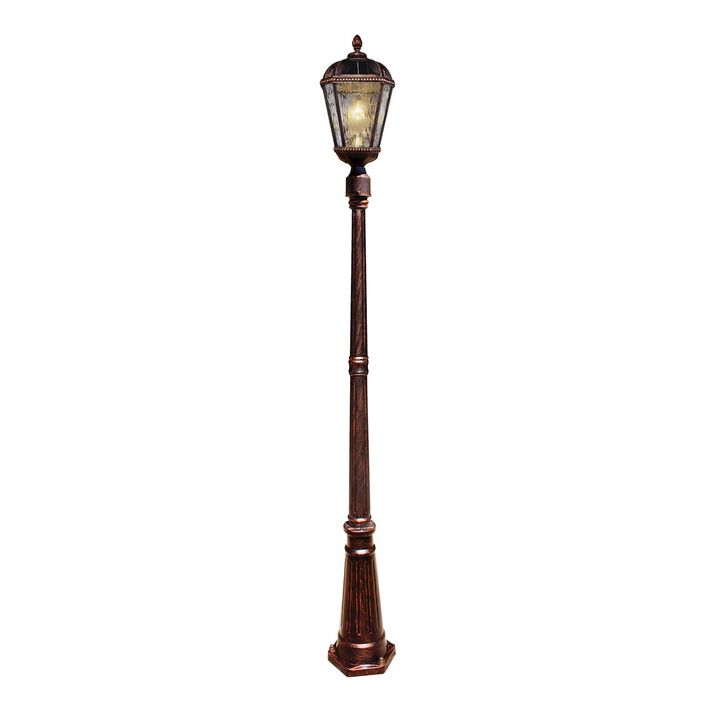 Royal Bulb Solar Lamp Post - w/GS Solar Light Bulb - Single Lamp - Brushed Bronze