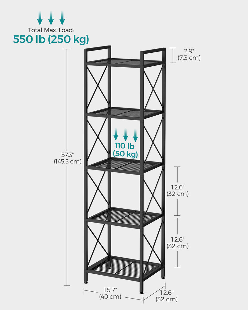 15.7" Wide Storage Rack with X-Side Frames for Stylish and Durable Organization