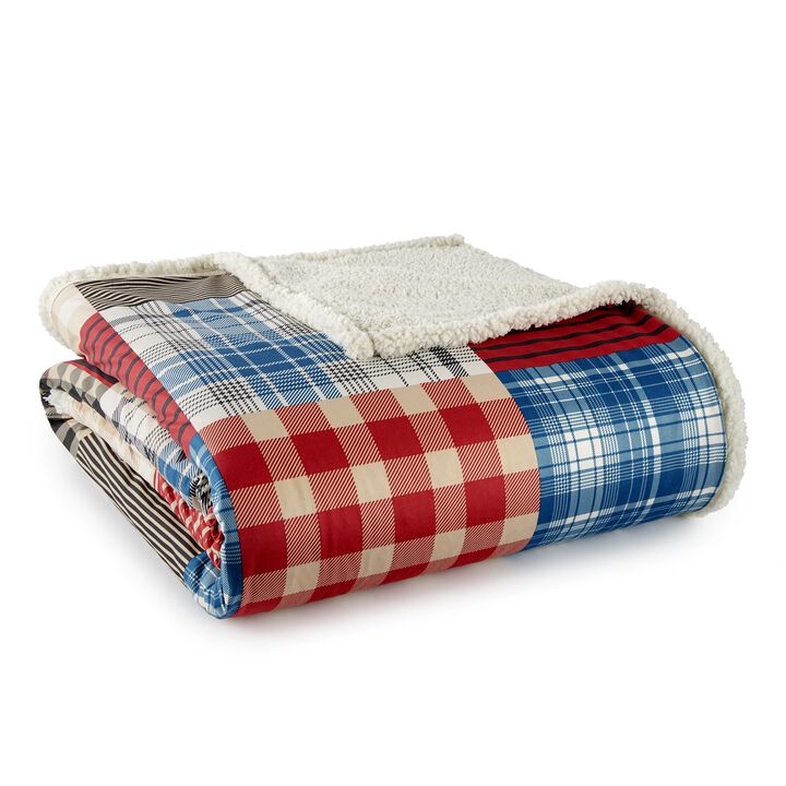 Micro Flannel Reverse to Sherpa Blanket, Full/Queen