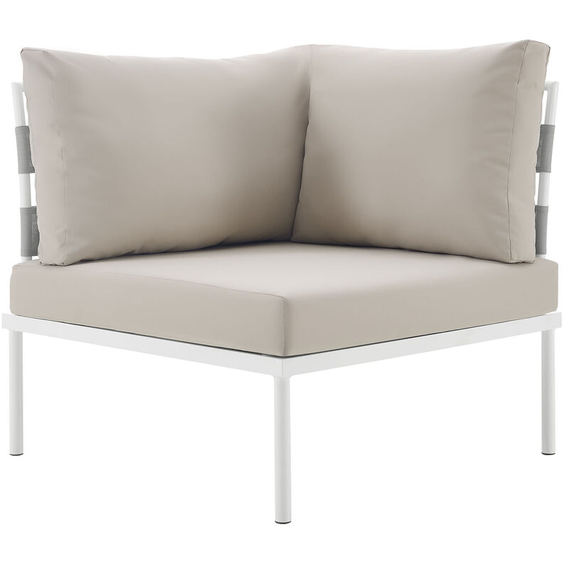 Modway - Harmony Outdoor Patio Aluminum Corner Sofa White White