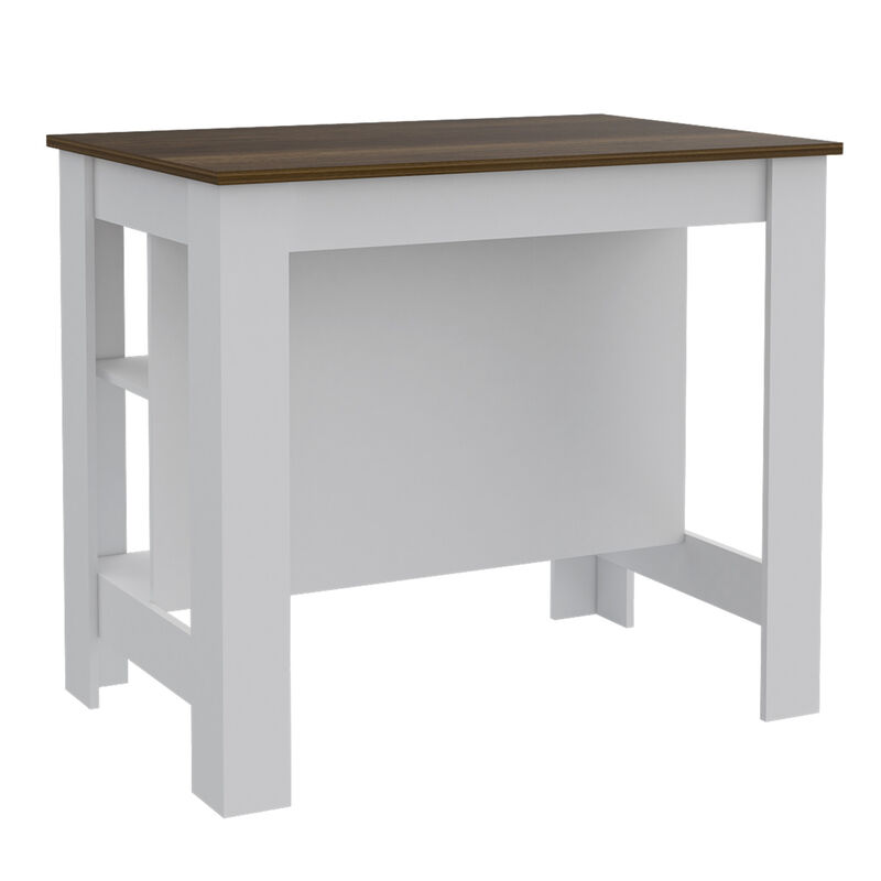 Streamdale Rockaway 3-Shelf Kitchen Island White And Walnut