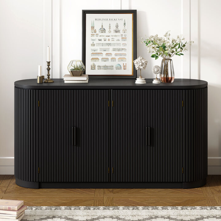 Merax Classic Storage Cabinet with Metal Handles