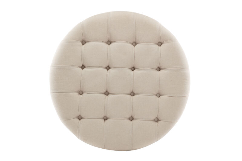 Prescott Large Round Tufted Storage Ottoman