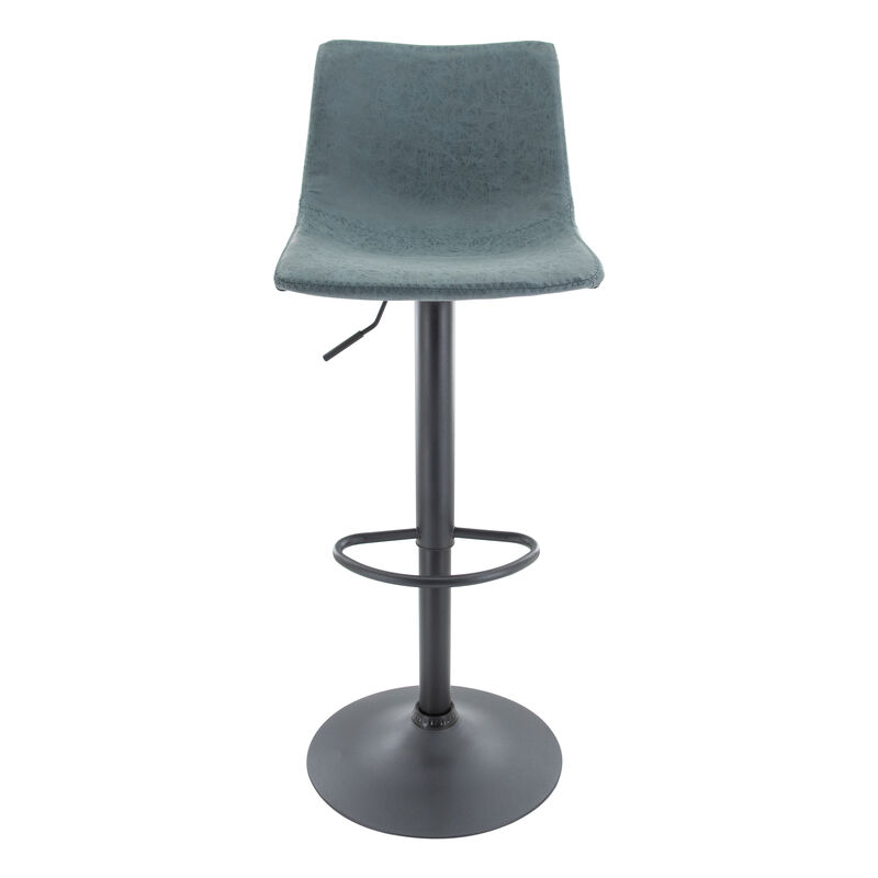 LeisureMod Tilbury Modern Adjustable Bar Stool With Footrest & 360-Degree Swivel