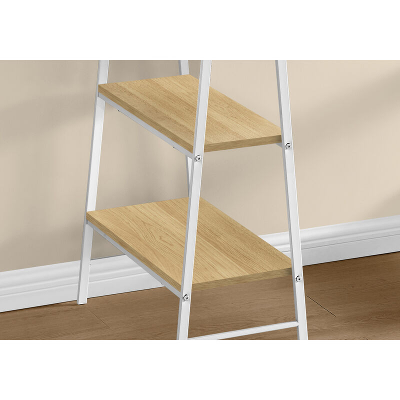 Monarch Specialties I 7529 Computer Desk, Home Office, Laptop, Storage Shelves, 48"L, Work, Metal, Laminate, Natural, White, Contemporary, Modern