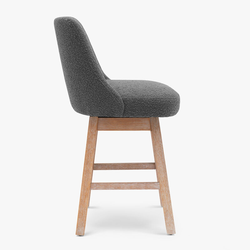 WestinTrends 26" Upholstered Swivel Counter Height Bar Stools (Set of 2)