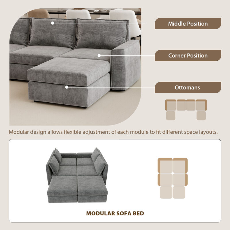 Merax Chenille Modular Sectional Sofa